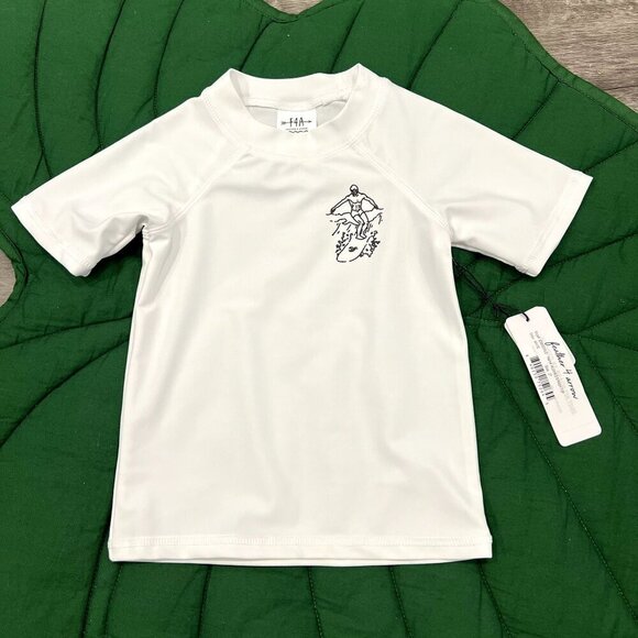 Feather 4 Arrow Toddler 2T White Aloha Surfer Rashguard Swim Top - Picture 1 of 4